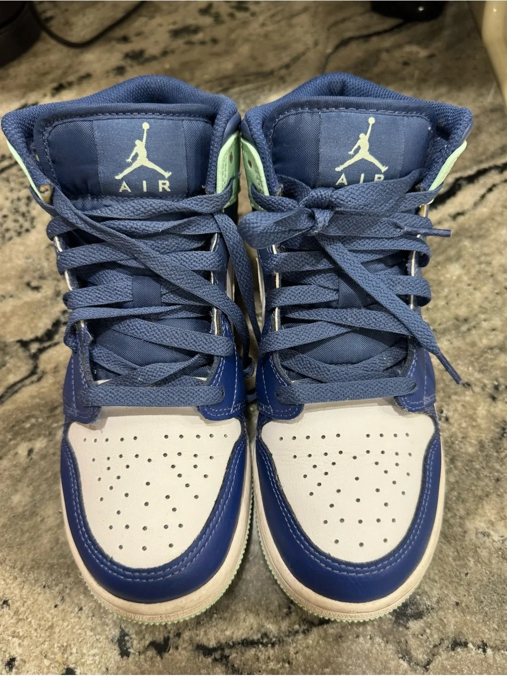Nike Air Jordan High-Top Sneakers - Navy & Mint